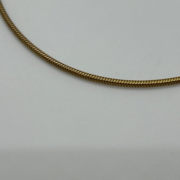 Vintage Monet Gold Snake Chain Necklace Choker Minimalist Jewelry 1970s 15 in. - Picture 8 of 13